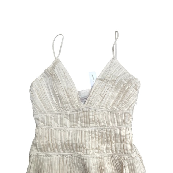 Banana Republic Jacqui Pleated Butter Pastel Cream Yellow Long Maxi Dress - Picture 2 of 5